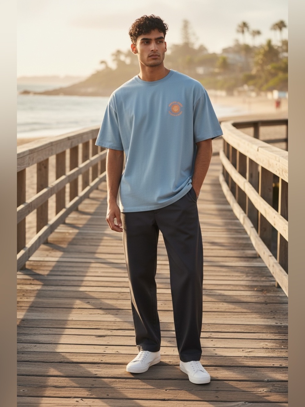 Rhythm Sun Life Short Sleeve T-Shirt Blue